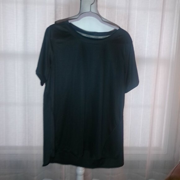 JOCKEY Short Sleeve Hi Lo Scoop Neck Black Jersey 1XL - Picture 1 of 4